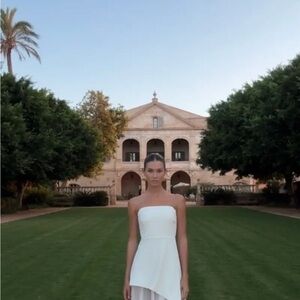 Elegant White Strapless Maxi Dress Bridal
